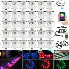 30X 30mm RGB Wifi Timer LED Round Garden Decking Deck Kitchen Light Kit Dimmar