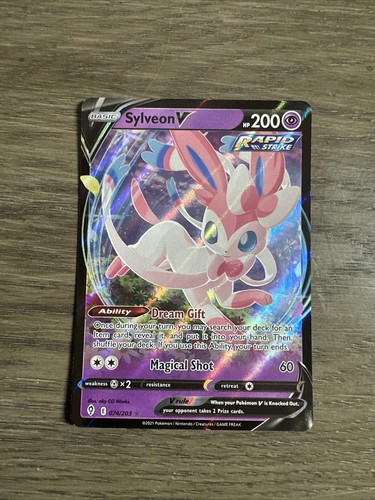 Sylveon V - 074/203 - Ultra Rare Near Mint Pokemon Evolving Skies Card NM - 第 1/2 張圖片