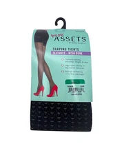 Assets By Sara Blakely Shaping Tights Textured Wishbone size 3 Black Spanx New