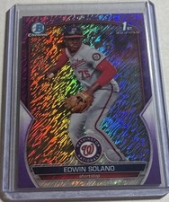 2023 Bowman Chrome 1st Bowman Edwin Solano #BCP-169 Purple Shimmer Refractor/250