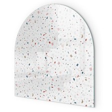 Fireproof Glass Hearth Plate Protector for Fireplace Pattern With Small Shapes