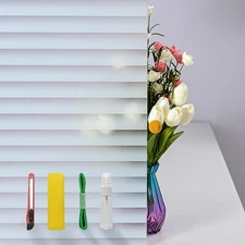 Window Privacy Film with Installation Tools, 17.5X78.7Inch, Blinds Pattern 