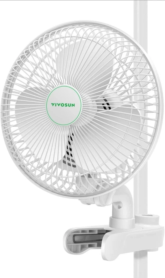 VIVOSUN White Upgraded 6 Inch Clip on Oscillating Fan electric W/Adjustable Tilt - Image 2 of 4