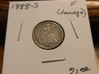 1888-S Seated Liberty Dime ~ Fine detail condition ~ 90% silver ~ Obverse damage
