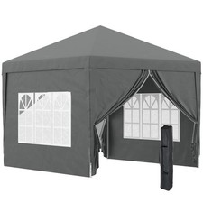 3mx3m Pop Up Gazebo Tent Grey, Refurbished