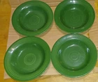 4 pc FIESTA Fiestaware Homer Laughlin Dinner/soup  Bowl 8  1/4”  dark Green