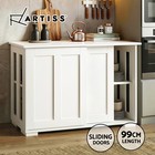 Artiss Buffet Sideboard Cupboard Cabinet Sliding Doors Pantry Storage White SERA