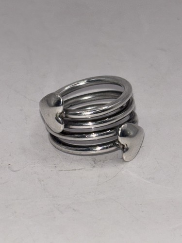 Vintage Taxco Mexicana 925 Sterling Silver Tribal Biker Gothic Ring Sz #10=US5