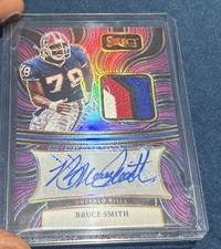 2024 Panini Select Signature Memorabilia Bruce Smith #SM-BSH Purple Prizm 9/25