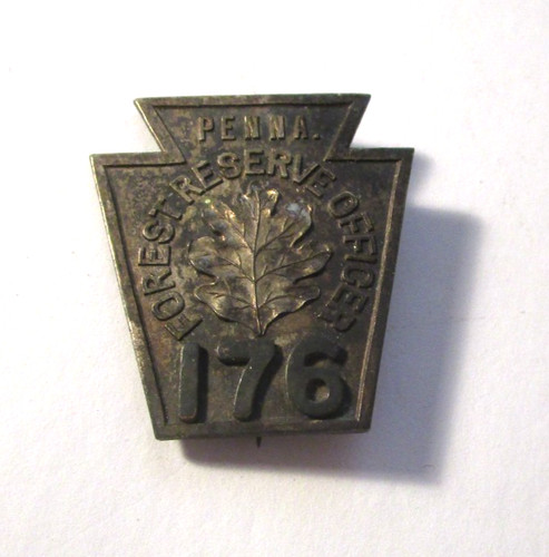 Vintage PENNSYLVANIA  FOREST RESERVATION RESERVE OFFICER BADGE #176