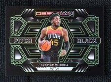 2021 Panini Obsidian Pitch Black Electric Etch Green 22/25 Donovan Mitchell hs9