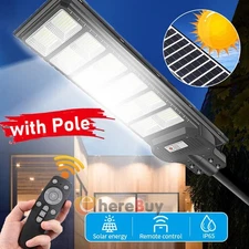Commercial 10000000LM LED Outdoor Dusk to Dawn Solar Street Light Road Area Lamp