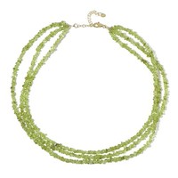 Cavill Peridot Halskette 152,7Ct Silber Vergoldet MehrsträNgig GrüN