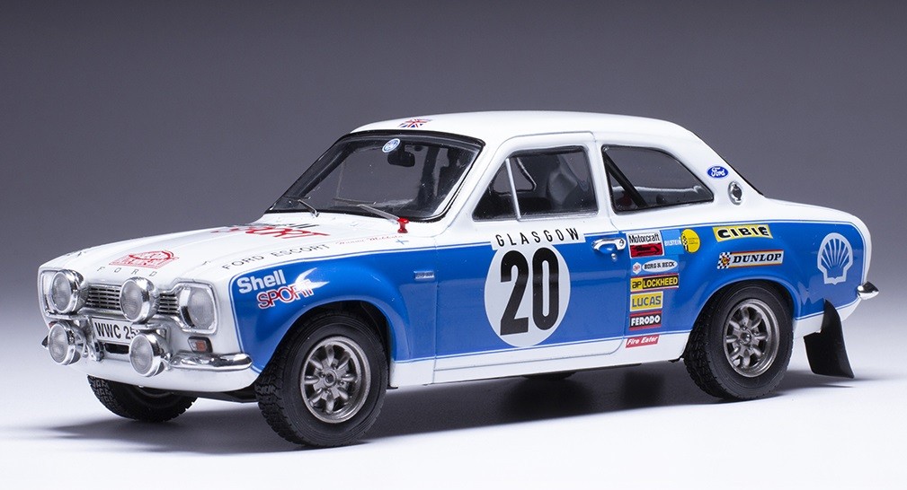 Ford Escort MkI RS1600 IXO 1/43 voiture miniature de rallye historique Monte Carlo 1973