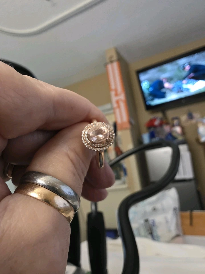 Anillo Morgaite Oro Rosa 10kt Talla 7 Foto 3 de 4