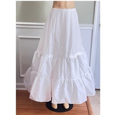 Crinoline Petticoat Skirt Womens Medium Large Tiered Maxi White Bridal Costume