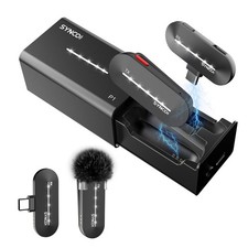 Wireless Lavalier Microphone 48KHz 24Bit, P1ST Lapel Mic with Charging Case f...