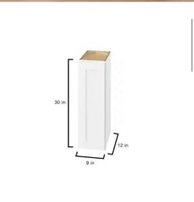 Hampton Bay Avondale Shaker Alpine White 9 Wall Cabinet 9x30x12" Plywood RTA