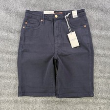 NEW Judy Blue Navy High Waist Tummy Control Denim Shorts Womens Large JB150270