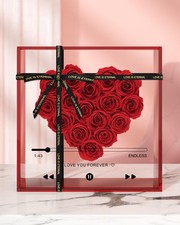 UNIGIFT 100 Real Preserved Roses Handmade Eternal Flower Gift Box Valentines