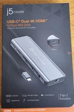 j5create 4K60 Elite USB Type-C Triple-Monitor Mini Dock - (JCD398) Windows&MacOS
