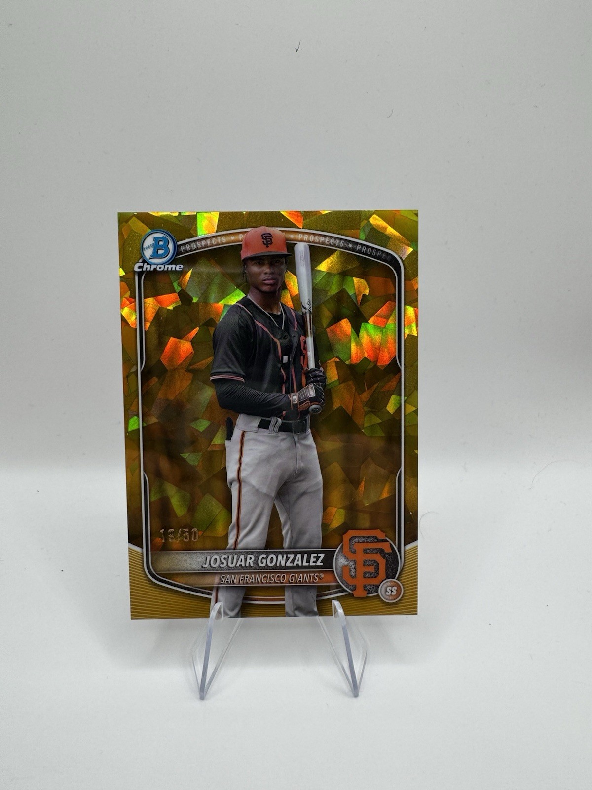 2025 Bowman Chrome Sapphire Josuar Gonzalez GOLD /50 Image Variation BCP-153