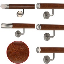 Aluminium Handlauf Mahagoni Holz Dekor und Edelstahlhalter Wandhandlauf Treppe