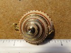 Unique 10K Gold Accented Bohemian Shell Pendant; About 1.75" Long; 9.5 grams — photo 3