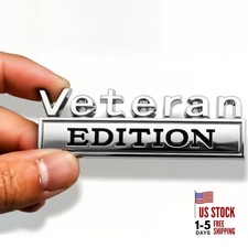 Edition Emblem Car Decals, Retired Soldier 3D Veteran Veteran Silver/Black