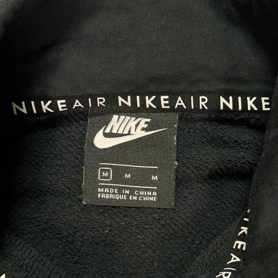 Nike Air black athletic streetwear 1/4 zip cropped sweatshirt womens ...