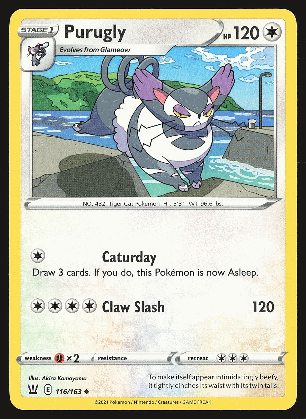 SWSH05: Battle Styles Purugly #116/163 Uncommon Pokemon Card