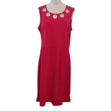 Red Travel Dress with Neckline Grommets Size XL