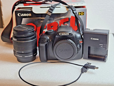 Canon EOS Rebel T3 DSLR Camera w/ Canon EF-S 18-55mm Lens Tested Working