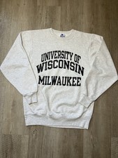 Vintage University Of Wisconsin Milwaukee Champion Gray Sweatshirt Sz. M 20x26
