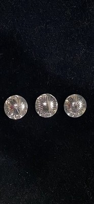 Set of Three Different Unique Patterns Sterling Silver Button Covers
