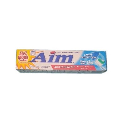 Aim Multi-Benefit Ultra Mint Gel Fluoride Toothpaste 5.5 oz Teeth Whitening