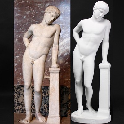 Ephebe Narcissus at Louvre Sculpture ''20/50cm Big size desk gadget