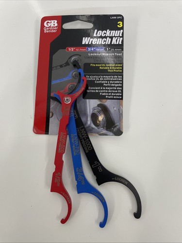 GB LNW-3PC Kontermutterschlüssel 3-teiliges Set Steckdosen Elektrorohr & Armaturen