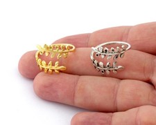 Branch Leaf Ring,Adjustable,Raw brass,Antique Silver,Shiny Gold 8US size 5148