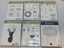 Stampin' Up Lot of 6 Photopolymer / Cling Stamp Sets Different Themes Lot S11