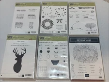 Stampin' Up! Lot of 6 Photopolymer / Cling Stamp Sets Different Themes Lot #S11