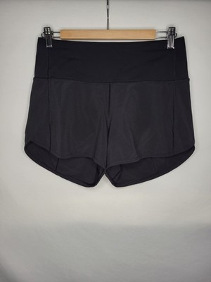 FREE SHIPPING Lululemon Speed Up Short HR 4'' Women's Size 6 Small Black Swift