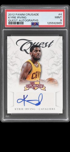 2012 PANINI CRUSADE QUEST AUTOS #4 KYRIE IRVING PSA 9 AUTO