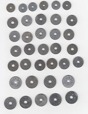 France  1941- 1944 Lot of 36 x Zinc 10C. & 20 Centimes  Coins WWII Era