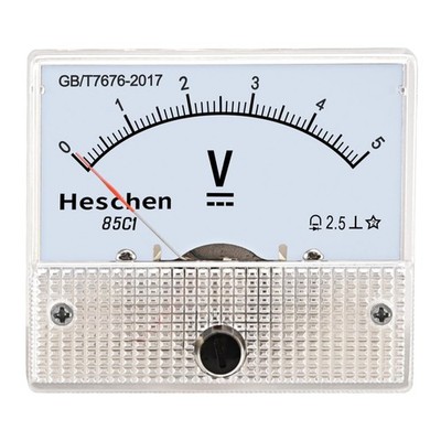 85C1-5V Rechteck Panel Voltmeter Tester DC 0-5V Weiß Batteriebetrieben