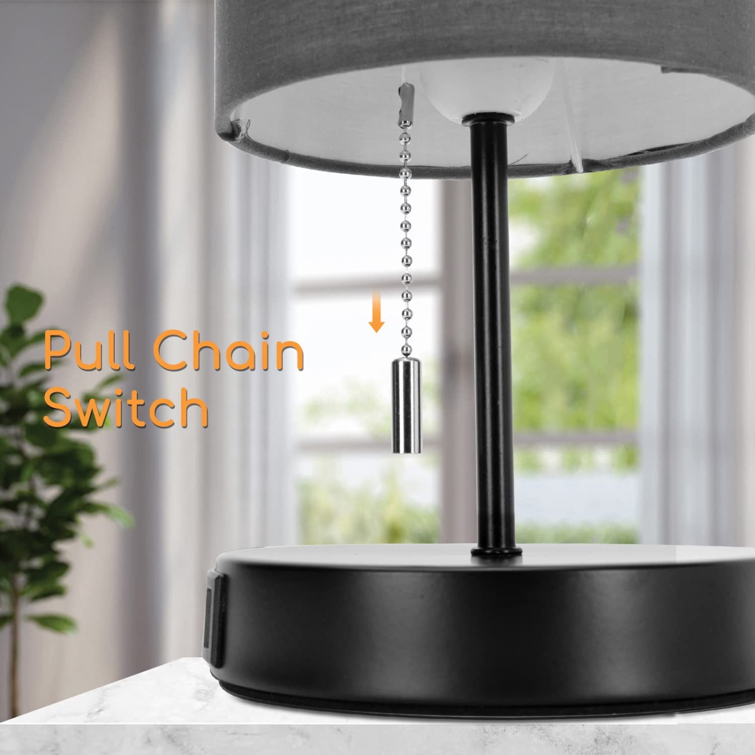 Lampe de Table E27 Design Moderne avec Station de Charge USB Intégrée - 4