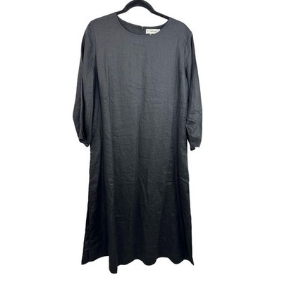 Everlane The Linen A-Line Midi Dress Black Size 8 NWT | eBay