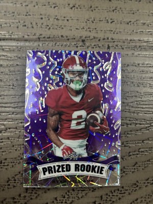 Ryan Williams 2024 Leaf Prized Metal Rookie Purple /15 RC Alabama