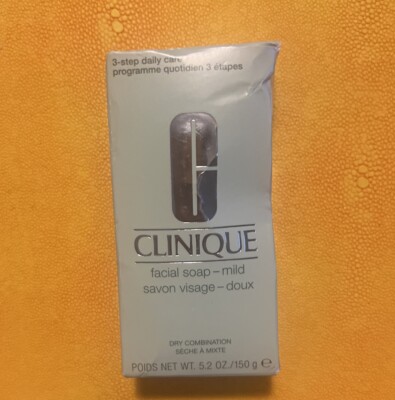 CLINIQUE Facial Soap Bar, Mild for ''Dry Combination'' Skin, Full Size 5.2oz, NIB