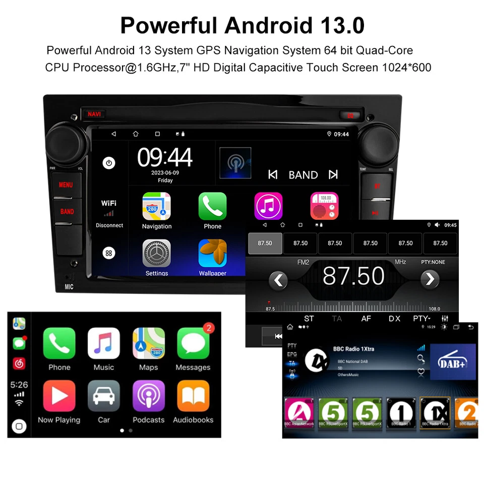 7in Carplay Autoradio Für Opel Astra H Corsa C D Zafira B GPS Navi DAB+ Kamera - Bild 4 von 4